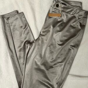 SKIMS Metallic Gray Skinny Pants